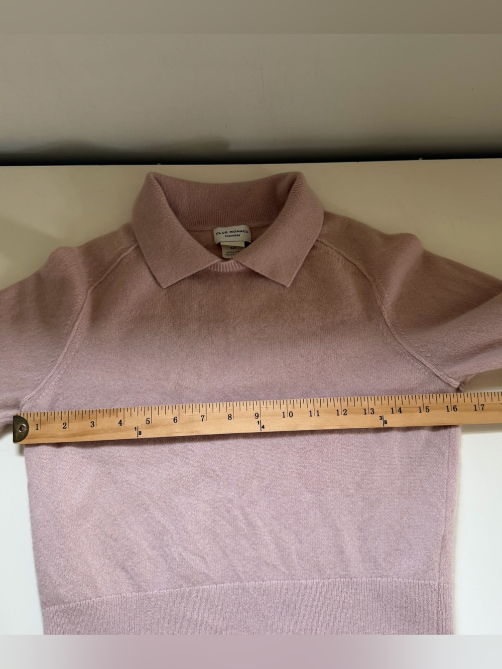 Club Monaco Cashmere Sweater Collar Blush Pink Dusty Rose Size Small Luxury - Picture 5 of 9